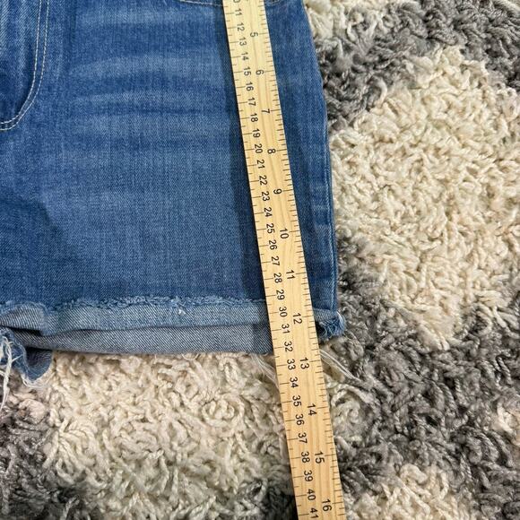 Paige Sarah High Rise Shorts Distressed Cut Offs Jean Denim Raw Hem Size 27 - Picture 5 of 7